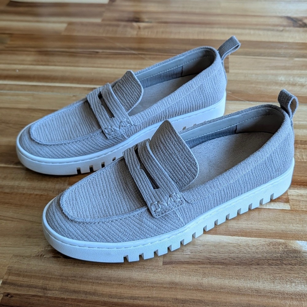 VIONIC Kensley Tanish/Grey Textured Penny Loafer Slip-On Shoes Womens 6.5